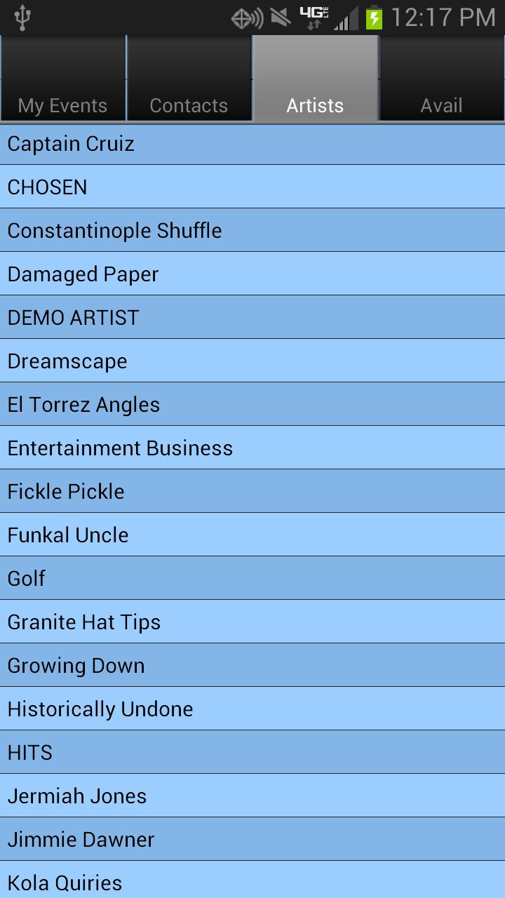View Your Artists using an Android Device
